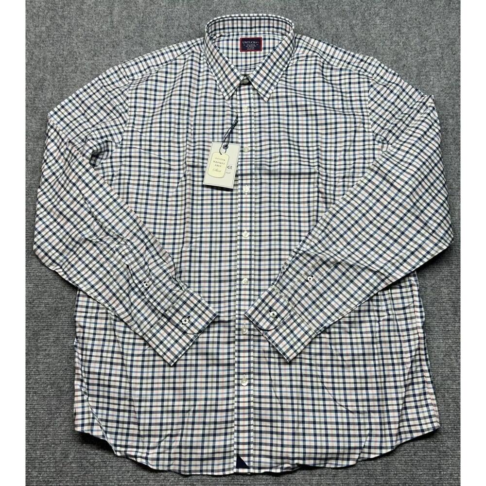 UNTUCKit Seyval WF LT Tall Large Tall Button Up Multicolor Check Long Sleeve New